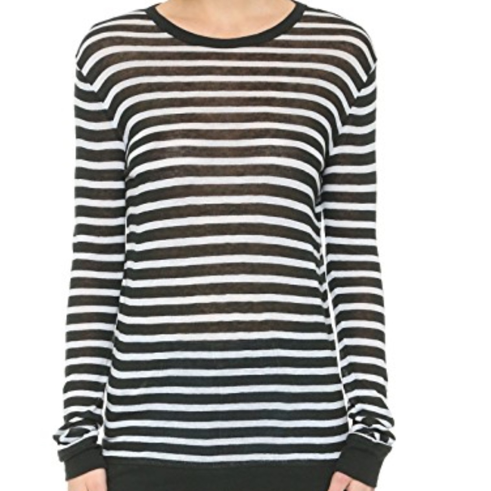 T by Alexander Wang, striped slub jersey tee